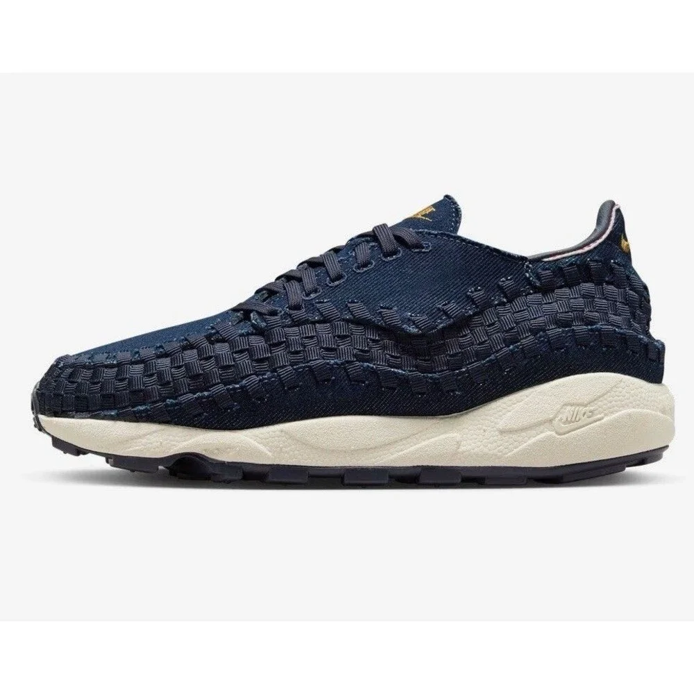 Nike Women's Air Footscape Woven Raw HF1759-400 Obsidian/Coconut/Wheat SZ 9 Blue